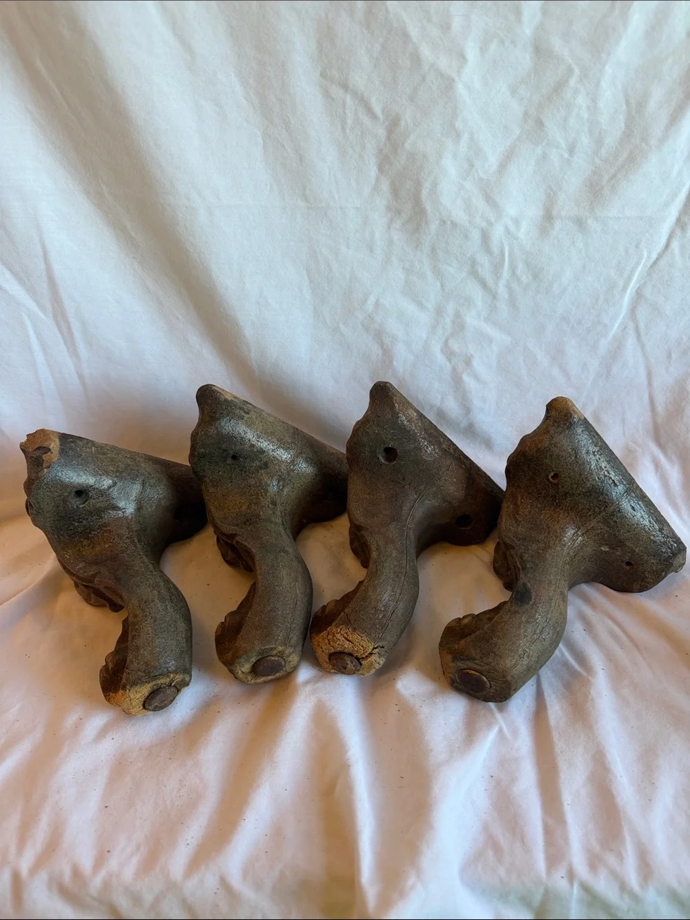 AS-IS Vintage Composite Furniture Legs / Architectural Salvage - Set of 4